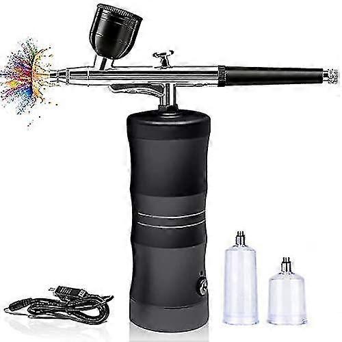 Airbrush Kit With Compressor Portable Mini Air Brush Spray Gun With Compressor Kit Single-dual Action Paint Set-black