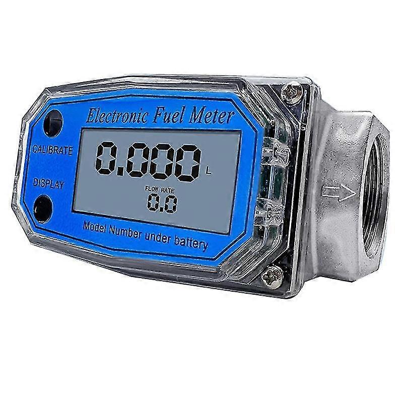 25 Digital Turbine Flow Meter For Measuring Gasoline Water Sea Liquid Flowmeter Blue