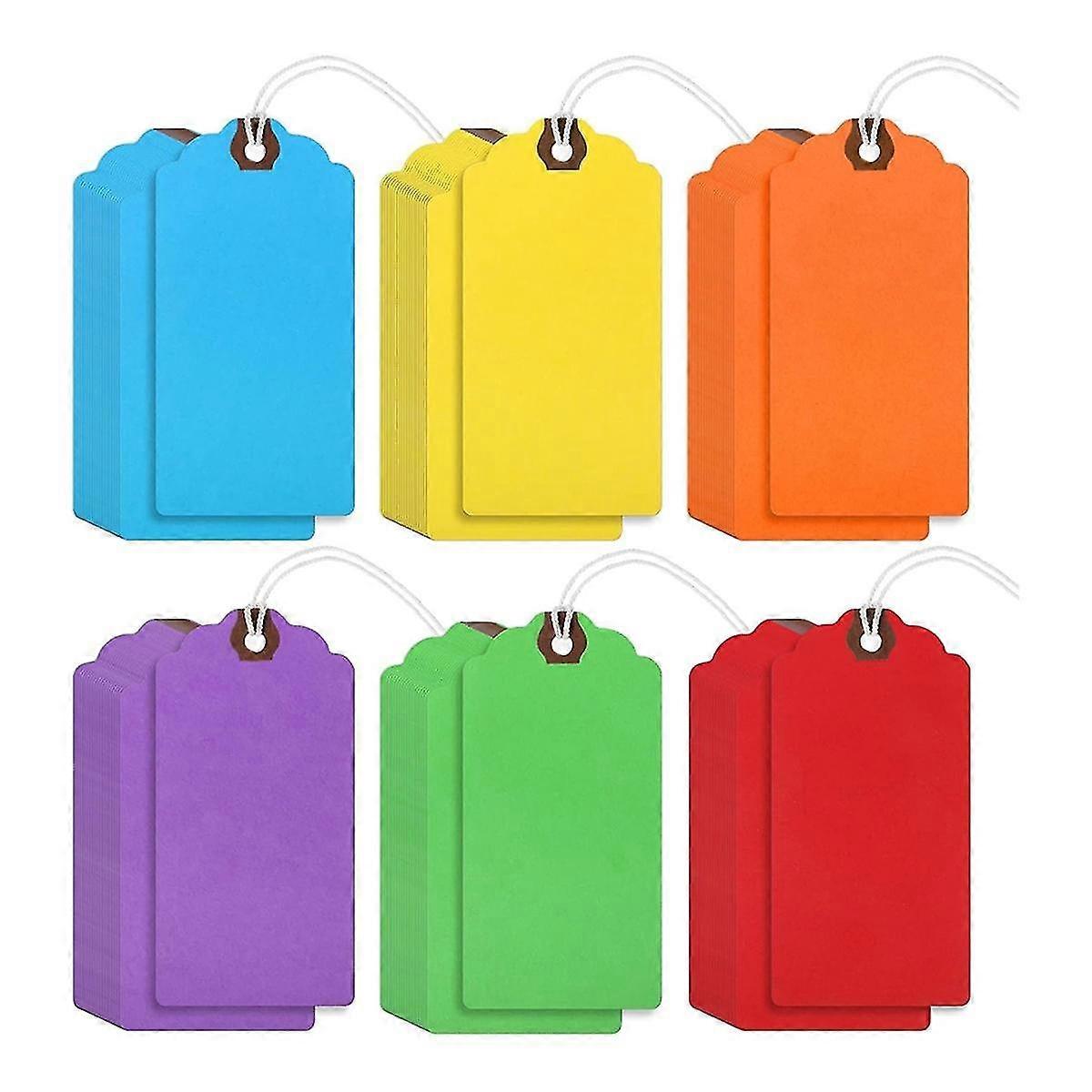 240pcs 4 3/4 X 2 3/8in Manila Labels Shipping Labels Cardboard Labels With String Hanging Labels With Reinforced Holes,a