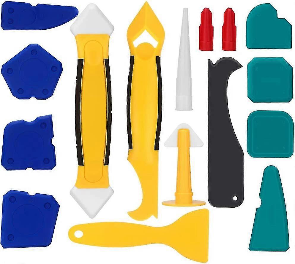 Silicone Grout Straightener Caulking Tools 16pcs Grout Smoothing Scraper Sealer Removal Caulk Finishing Applicator