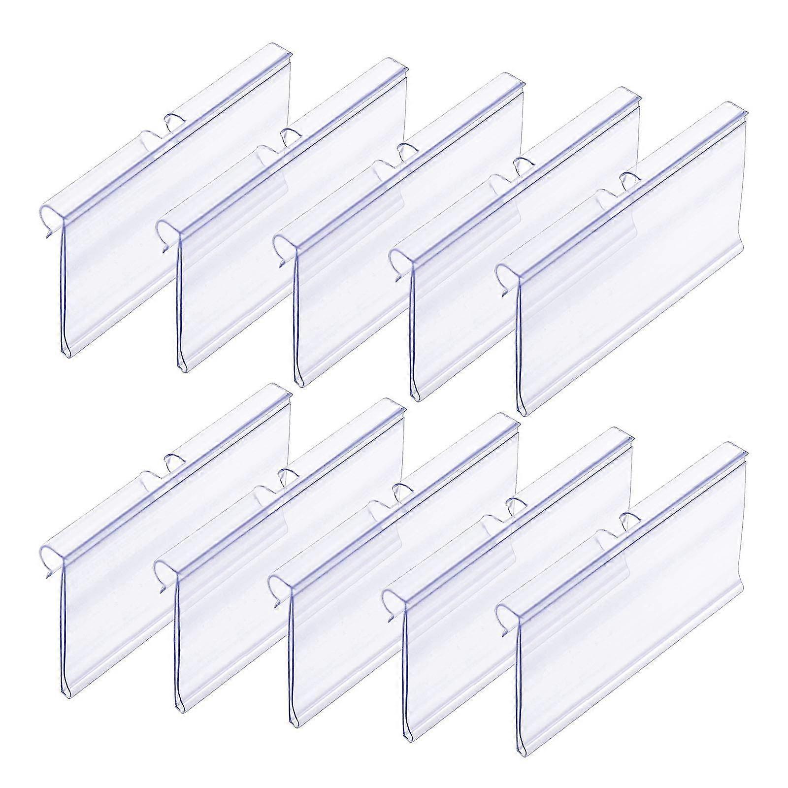 50 Pcs Clear Plastic Label Holders For Wire Shelf Retail Price Label, 8cm X 4cm Basket Labels Clip On Labels For Storage Bins