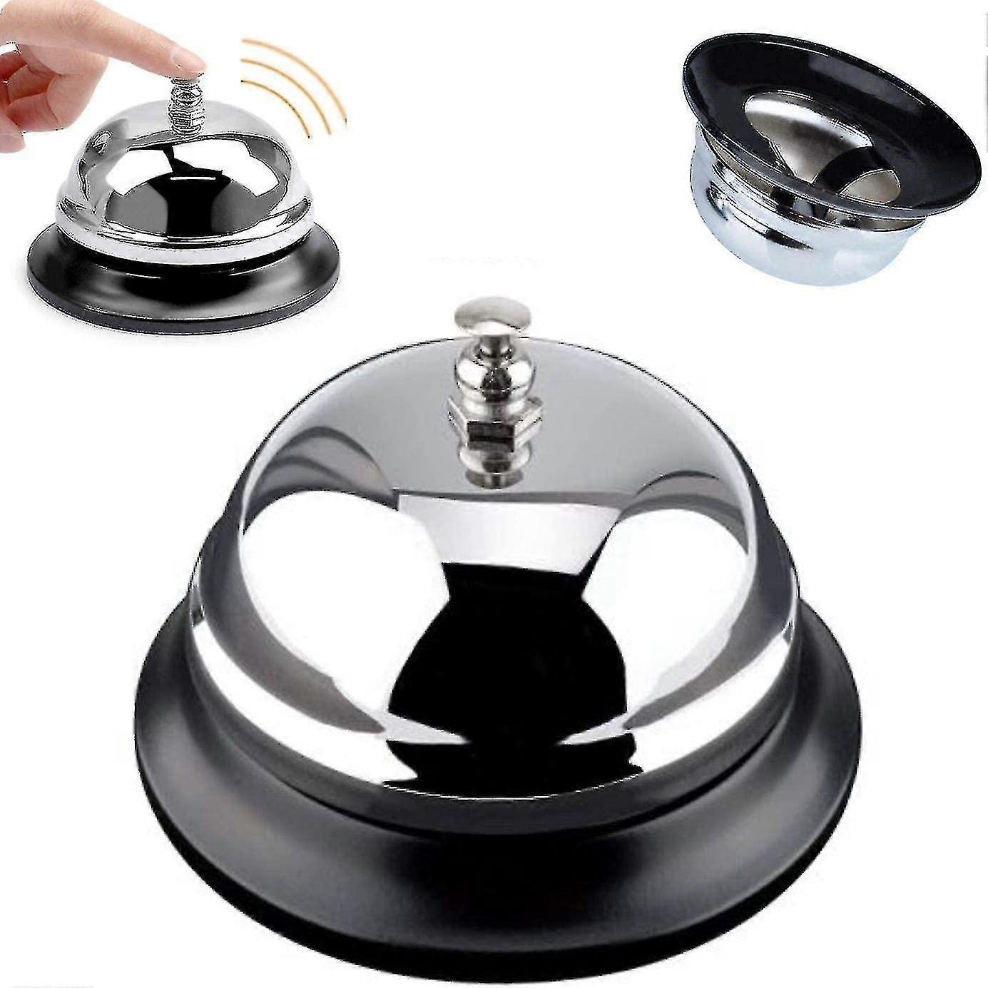 Service Bell,stainless Steel Reception Hand Bell Chrome Plated Reception Bell