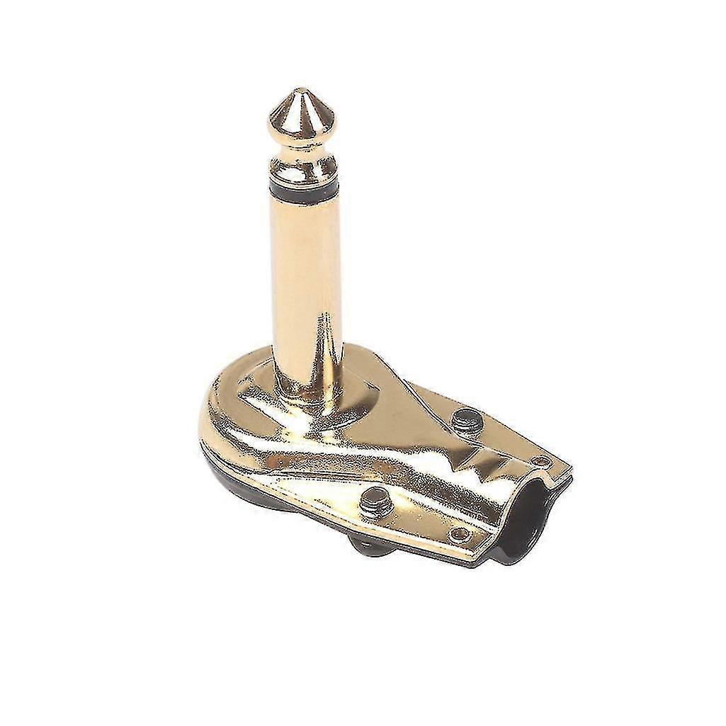 10pcs 90 Degree Right Angle 6.35 Mm Mono 2 Pole Jack Plug ,gold