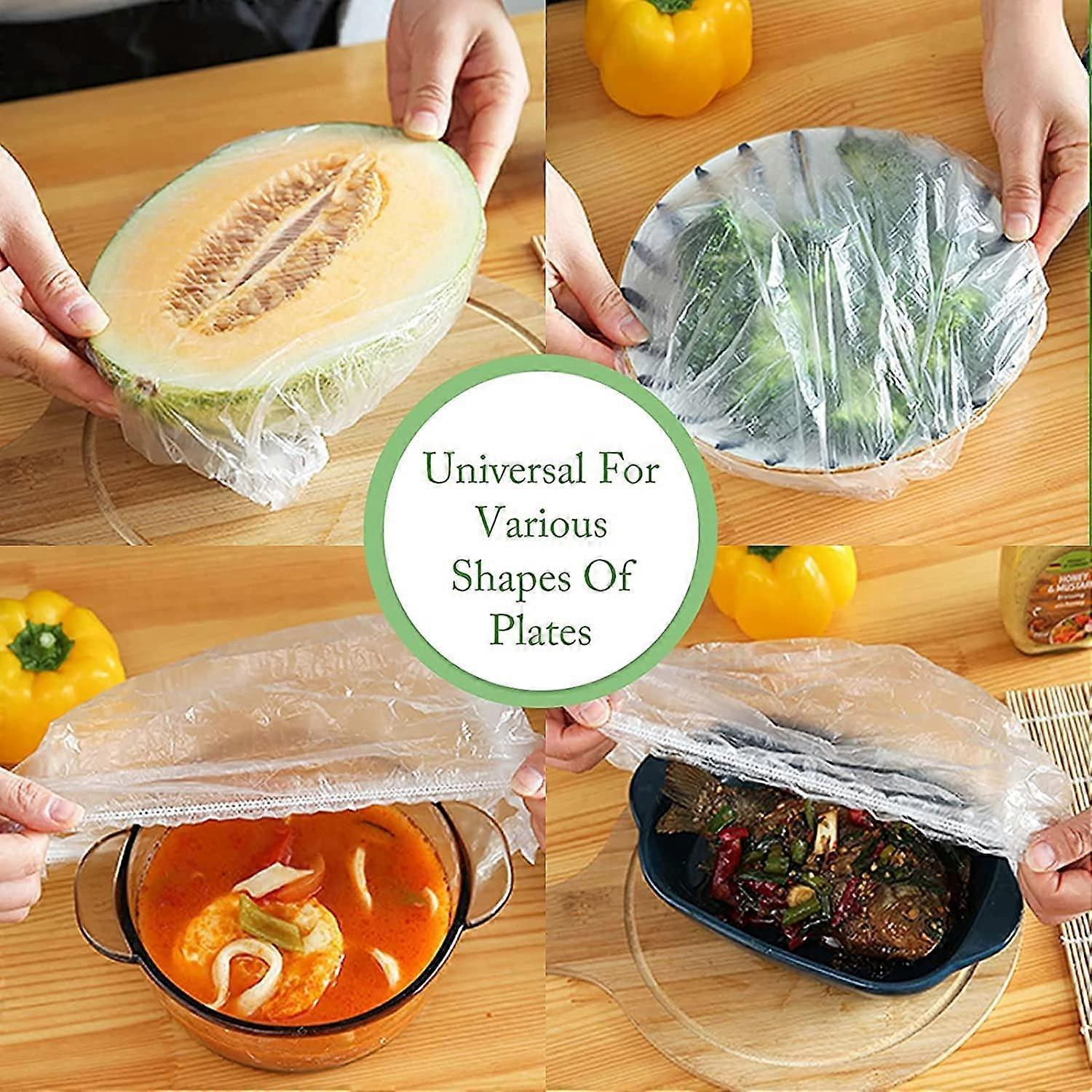 200Pcs Elastic Food Storage Covers Reusable