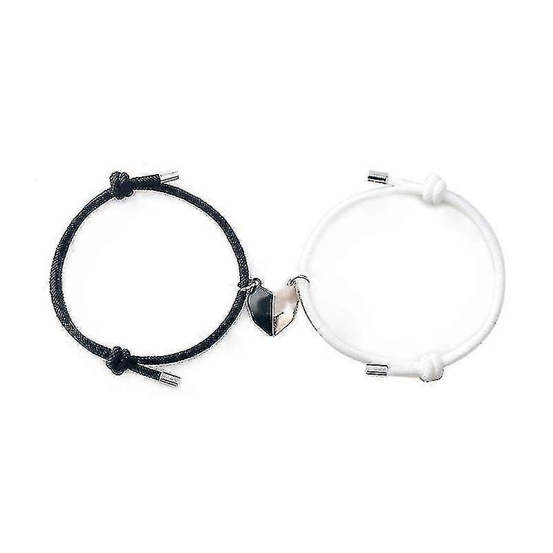 ガールフレンドハンドロープジュエリーを引き付けるために2pcs合金愛カップルブレスレット磁石
