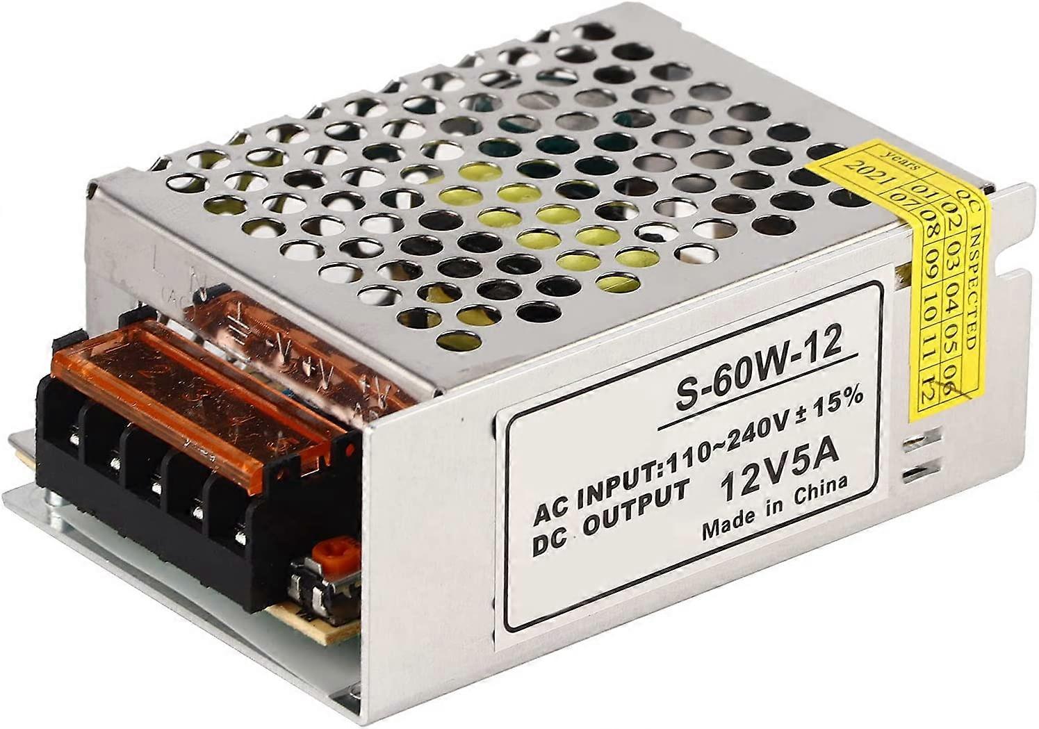 HS-60-12 12V 5A Switching Power Supply for LED Bulbs with Light Box Billboard Power Monitoring, 60W Regulated Switch Power Supply