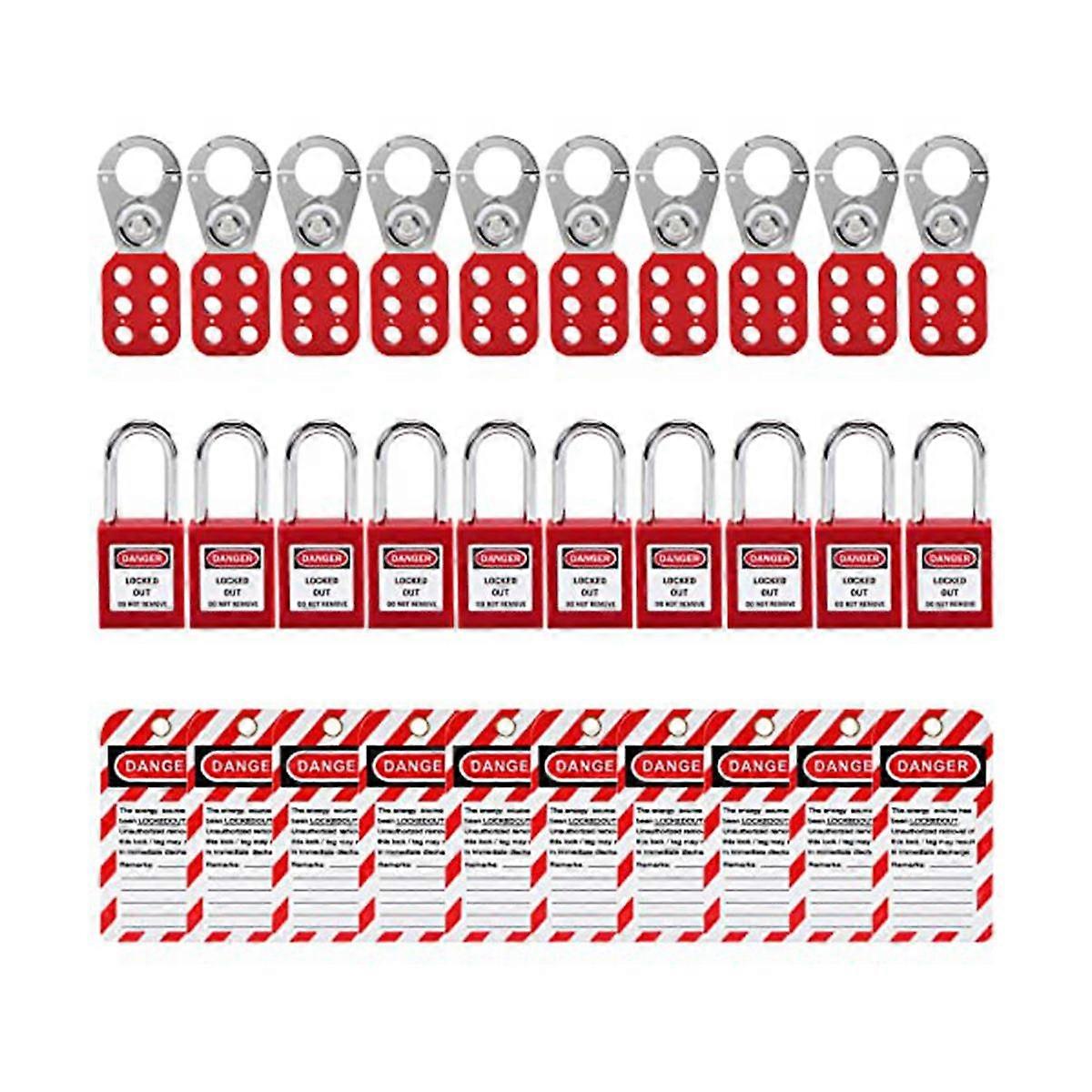 Ckout Tagout Locks Kit, Lock Out Tag Out SafetyPadlocks Set, Lockout Hasps for Electrical Lock Out