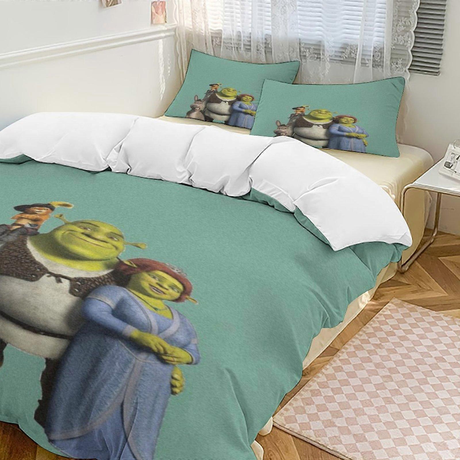 a2202 Lakan Shrek Sängkläder Set Påslakan Set Tecknad Tema Barnrum Lakan iip2202