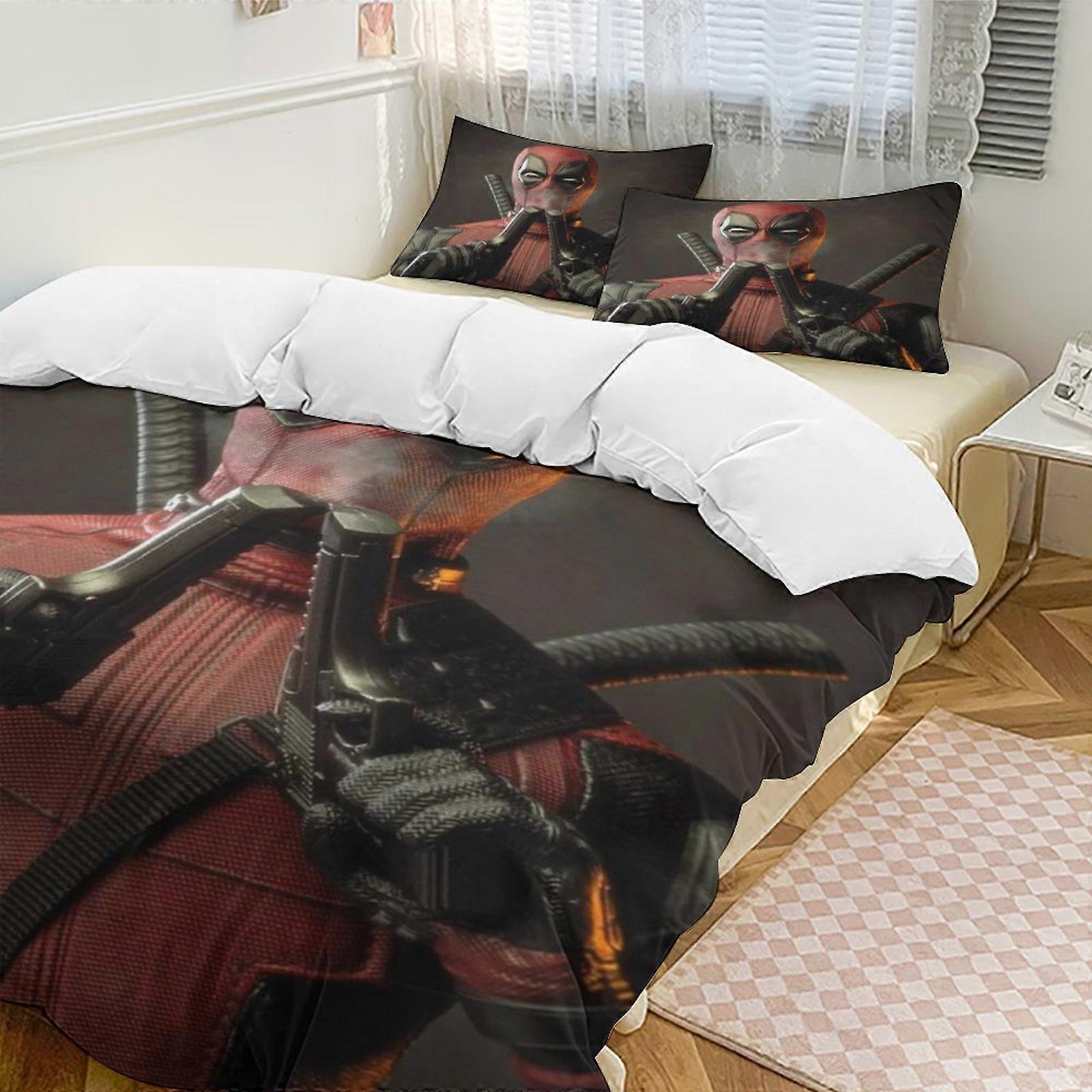 Sengetøj sæt Gs159 Deadpool dun dynebetræk Microfiber sengetøj sæt Letvægts 3-delt sætLet og komfortabel SH159