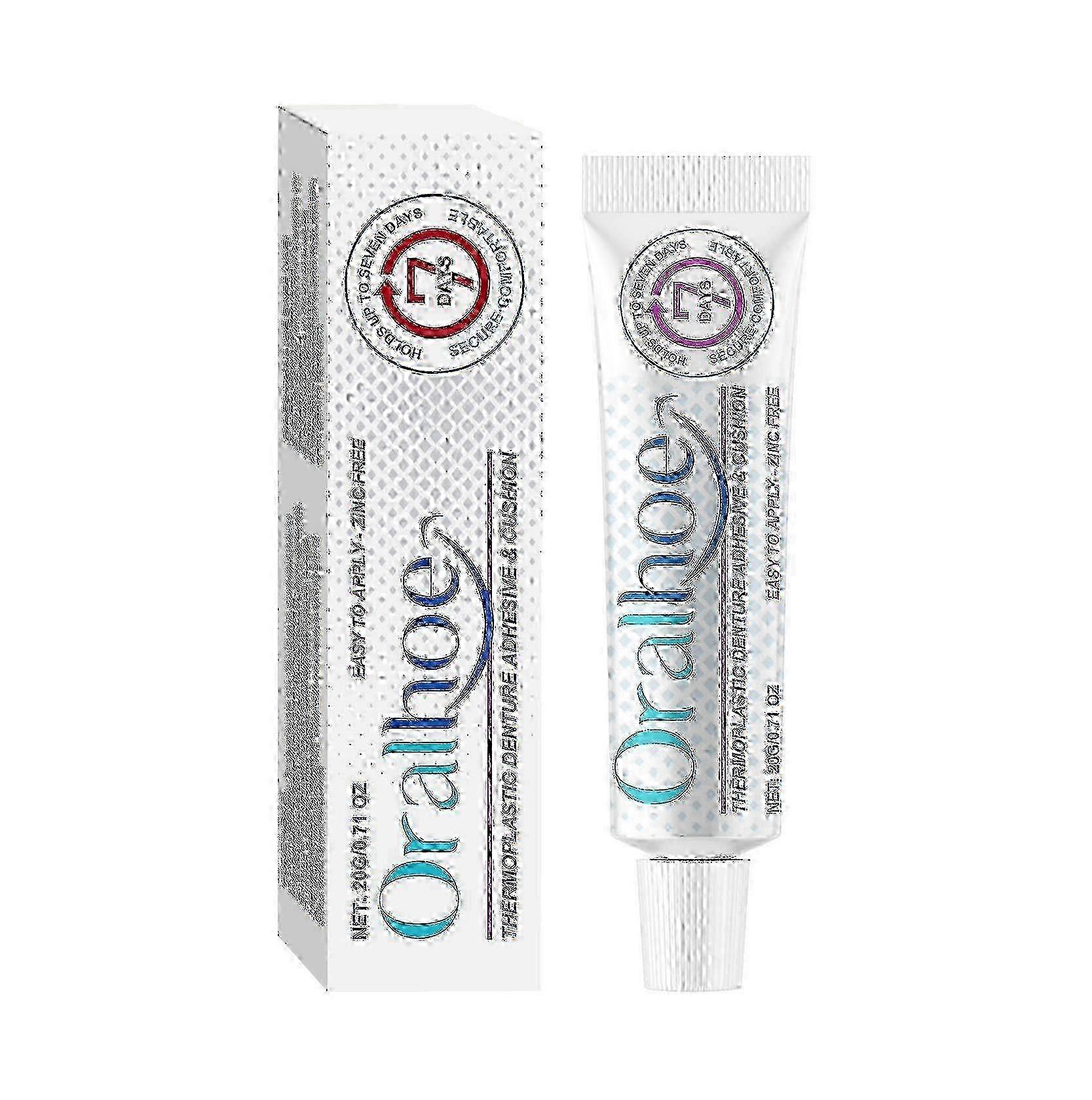 Denture Adhesive, Thermoplastic Denture Adhesive, Cushion And Reliner, Comfortable, Secure Denture Grip For Up To 7 Days, Zinc Free
