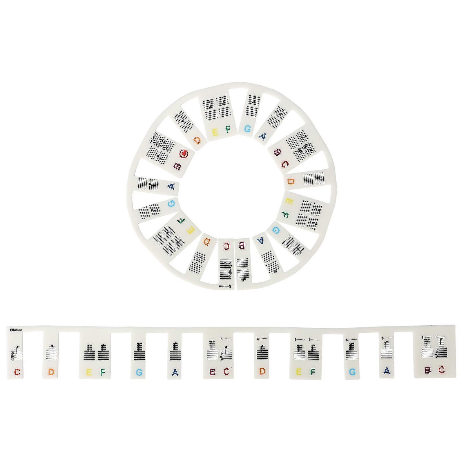 Silicone Piano Sticker Beginner Piano Notes Guide Removable Piano Keyboard Notes 61 Key