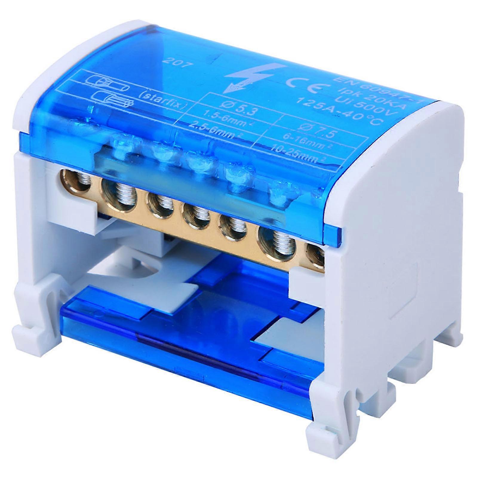2-Level Single Phase Terminal Distribution Box with Transparent Dust Cover - Din Rail 207