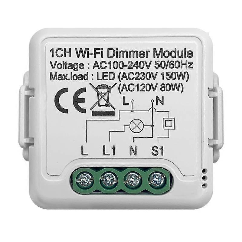 Tuya Wifi Smart Dimmer Switch Module 10A Support 2 Way Control 1 Gang Compatible for Home Alexa Smart Life App