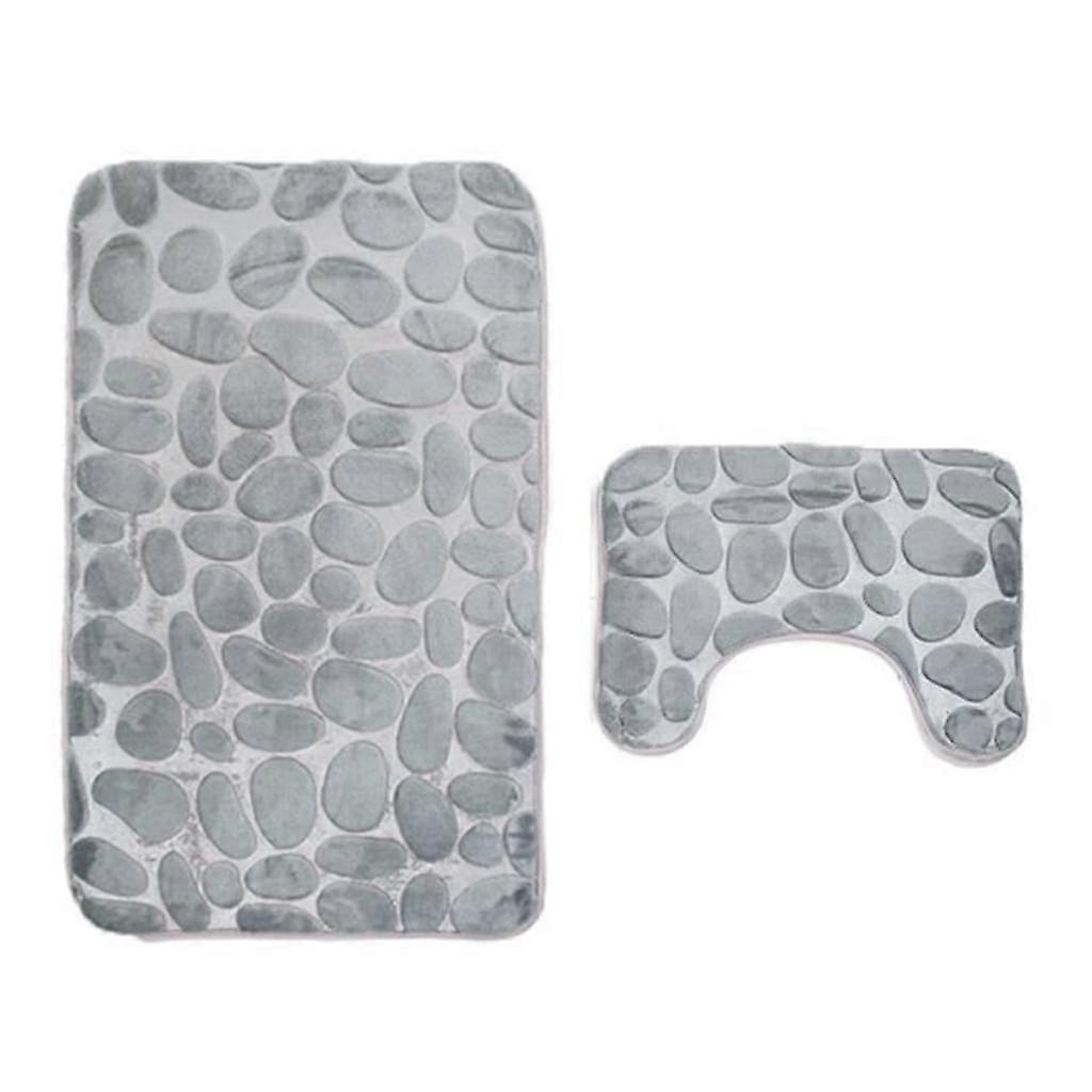 2-Piece Non-Slip Bath Mats Set - Breathable Memory Foam Bath Rugs, Pleasantly Soft and Water Absorbent