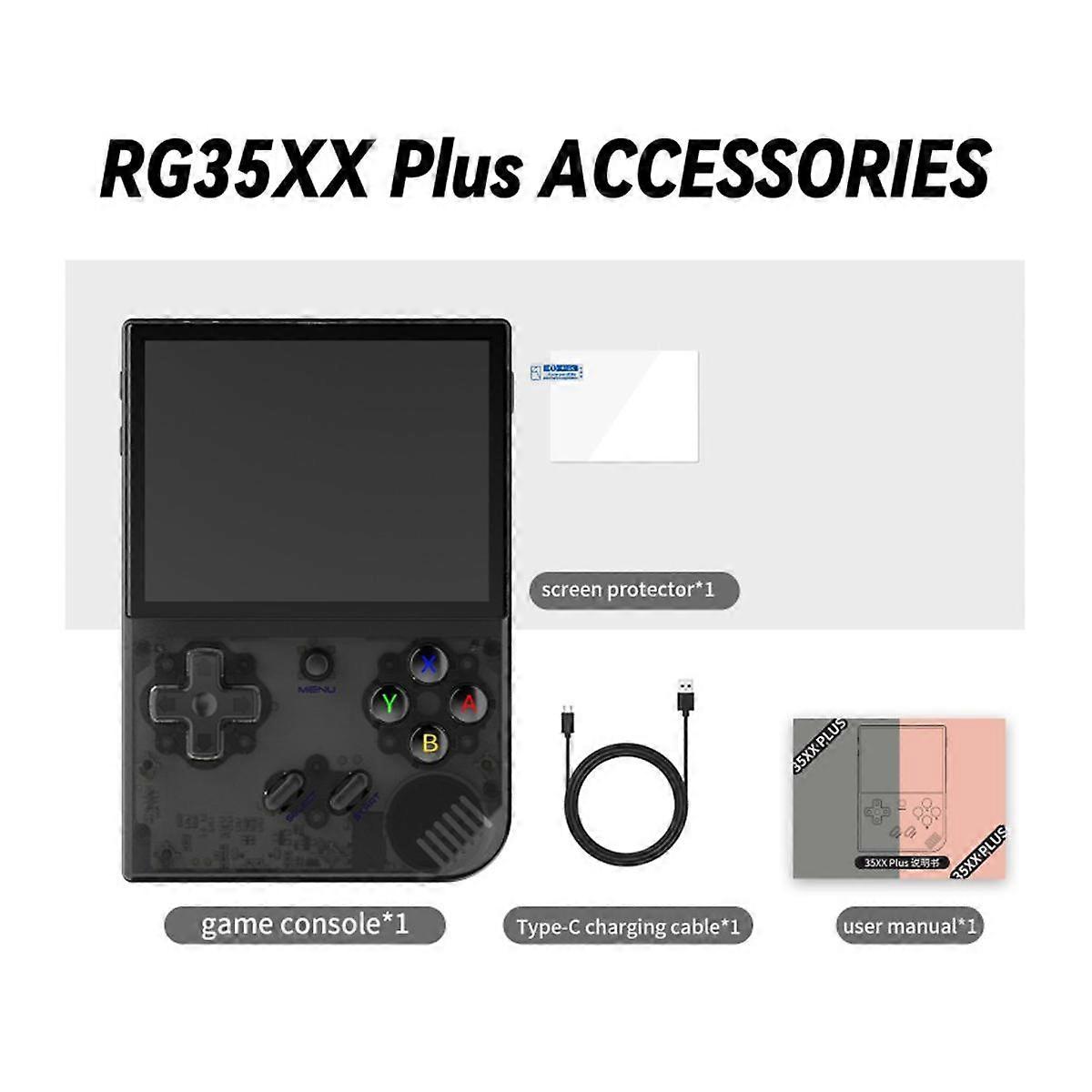 RG35XX PLUS Ρετρό Κονσόλα Παιχνιδιών + Τσάντα 3,5 ιντσών IPS 64G + 128G Υποστήριξη 10000 παιχνιδιών - Συμβατή τηλεόραση Game Player για παιδιά Δώρο A
