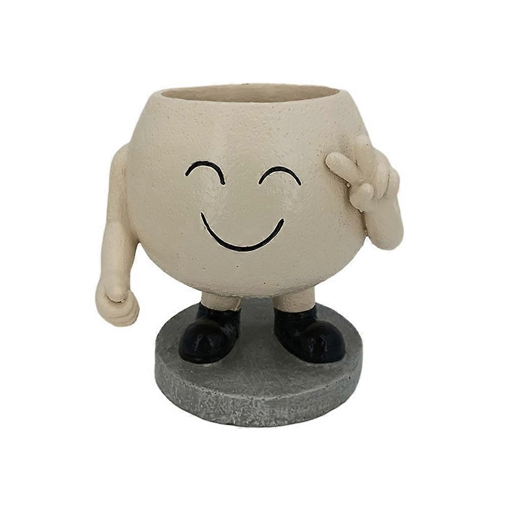 Resin Face Planter Pots Creative Head Flower Pots Succulent Planter Container