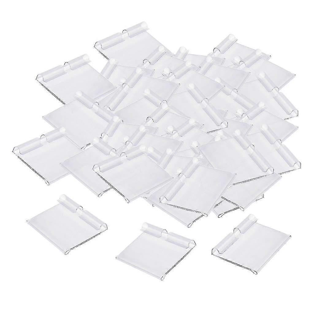 50pcs ברור Pvc מדף מחיר קמעונאי תווית תווית מציג מחזיק תצוגה עבור סופרמרקט - ברור, 80x42mm