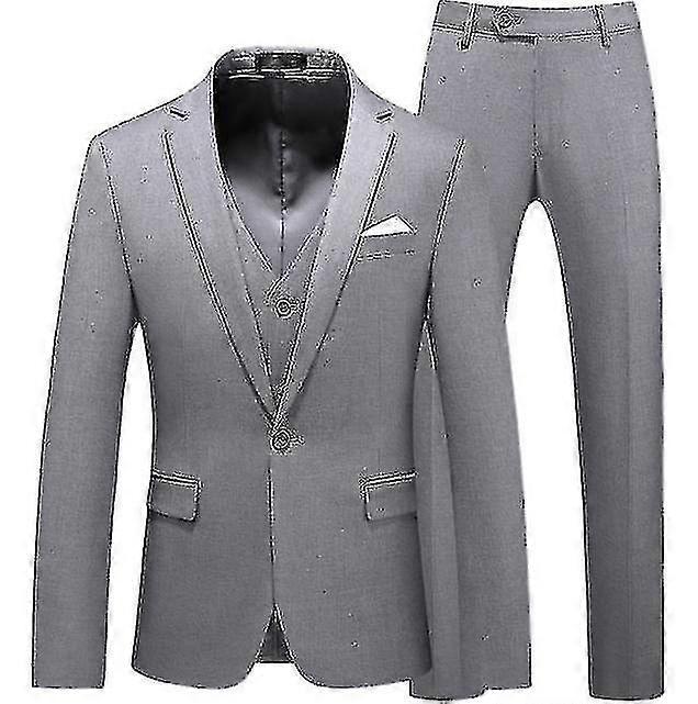 Men's Suit Business Casual 3-pieces Suit Blazer Pants Vest 7 Colors To Choose From
