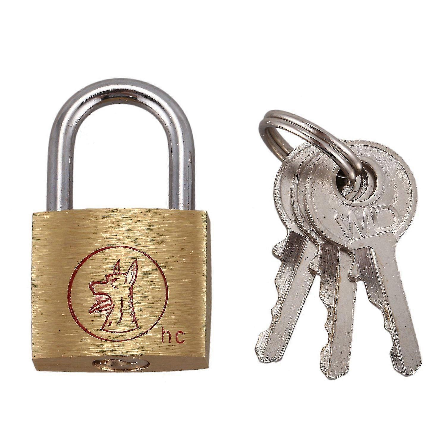 Wolfdog Mini Size Security 20mm Width Door Lock Brass Padlock With 3 Keys