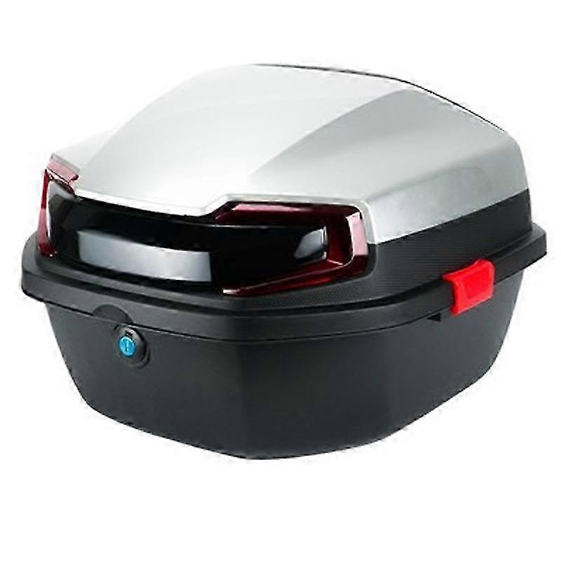Electric Vehicles Rear Box Large Capacity Smooth Surface Color Blocking for Motorcycle Electromobile Silver White