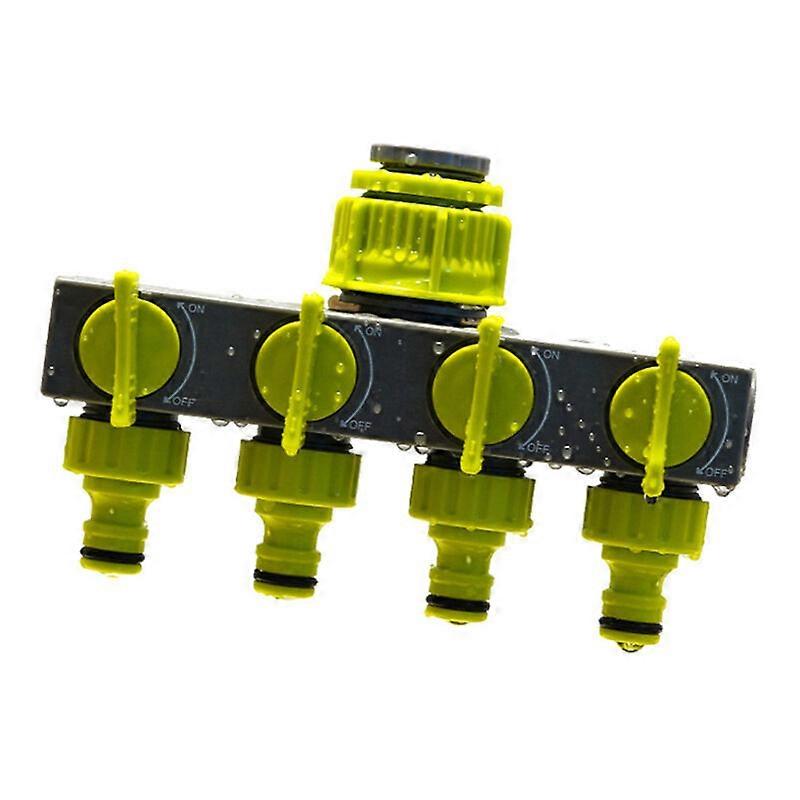 Drip Irrigation Kit 4-Way Garden Hose Splitters, Faucet Diverter, Garden Hose Connector, Water Splitter with 4 Individual On-Off Switches for i-System