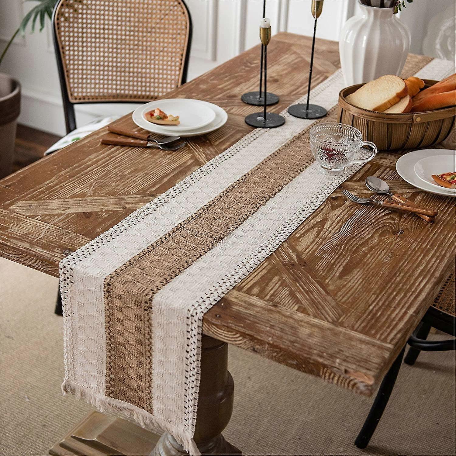 Table Runner, Natural Burlap Table Runner, Modern Simple Style for Home Daily, Wedding, Party, Christmas