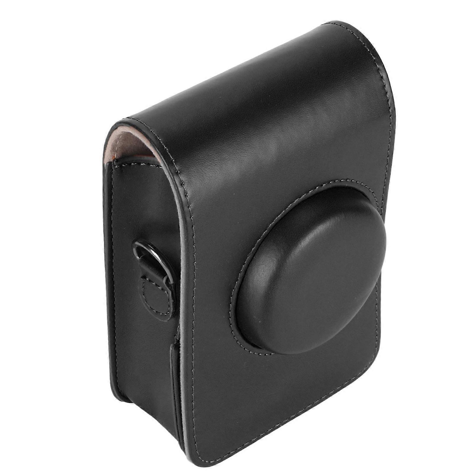 Vintage Waterproof PU Leather Camera Case with Strap for Mini EVO Black