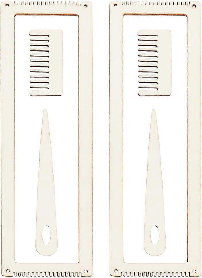 2Sets Weaving Loom Kit Mini Wooden Weaving Looms DIY Weaving Loom DIY Weaving Art Tapestry Loom with Weaving Comb and Teardrop Crochet Needle