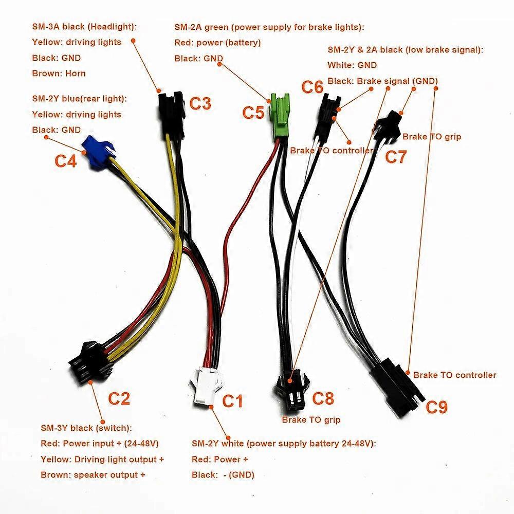 Electric Latest 36/48V/60V Headlight Front Tail Rear Warning Lights LED Night Spotlight Headlamp Cycling EBike