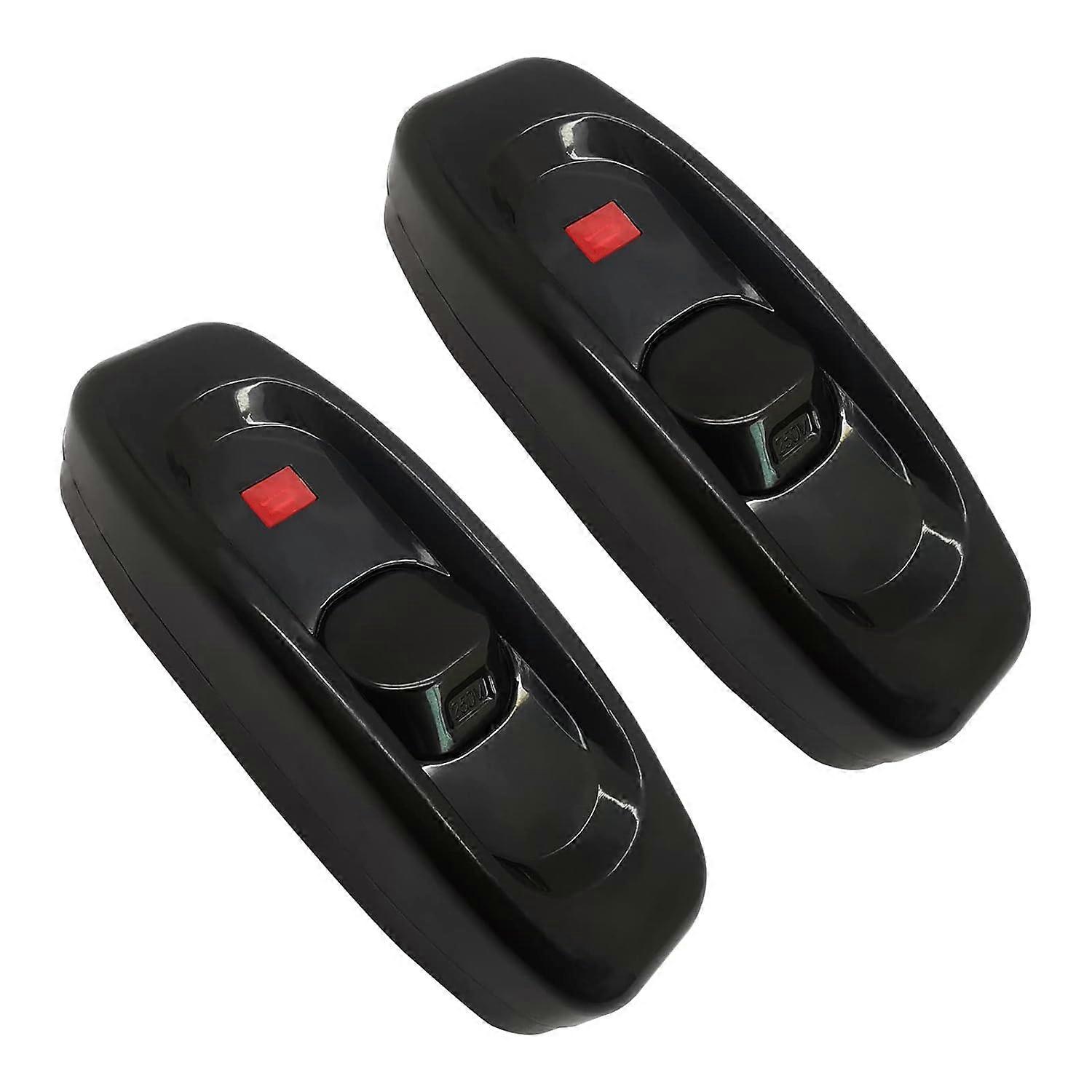 Lamp Switch InLine Torpedo JIUGGLAD AC 250V 10A Dual Pole In Inline Switch Cord Switchbulb for Small Appliance Accepts Round or Flat Wire (Black 2pcs)