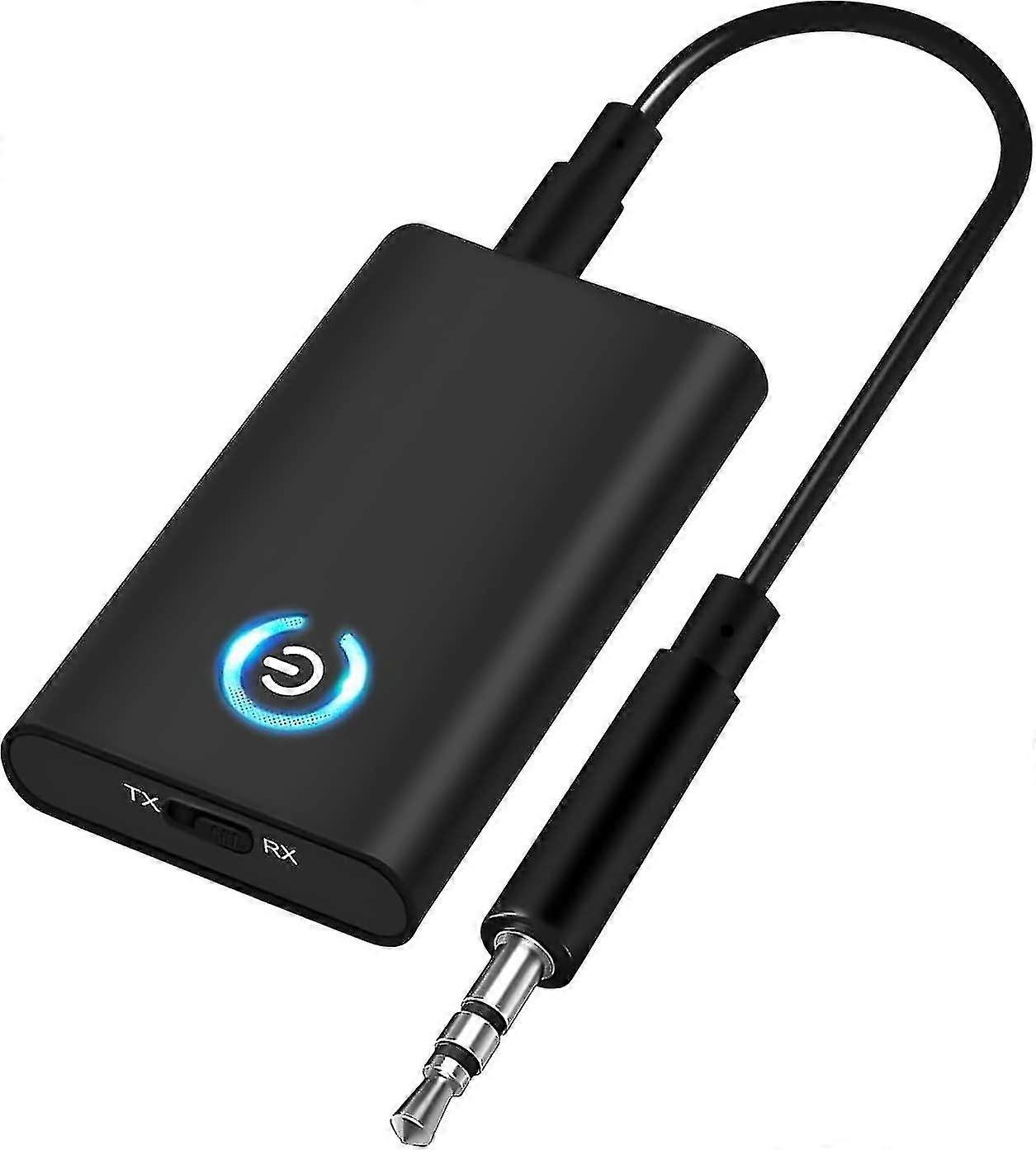 Bluetooth 5.0 Transmitter Receiver And Transmitter 2-in-1 Wireless Bluetooth Adapter Dual 3.5mm Jack Connection For Headphone Tv Pc Computer Tablet Ca