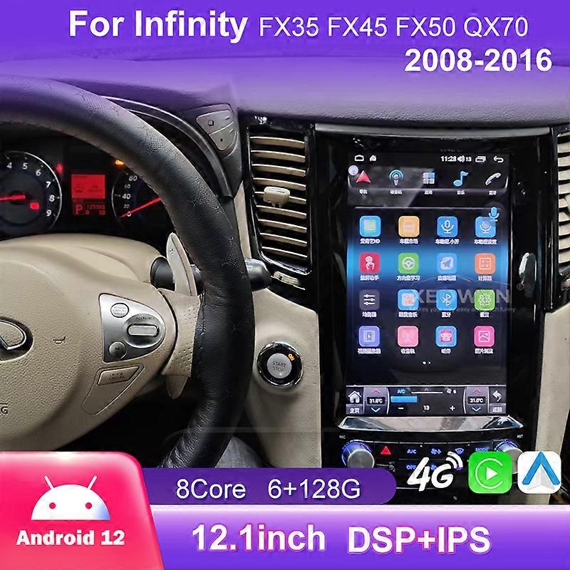 For Infiniti FX35 FX45 FX50 QX70 2008-2019 Android 12.0 Octa Core 6+128G Car Multimedia Player Stereo Receiver Radio carplay