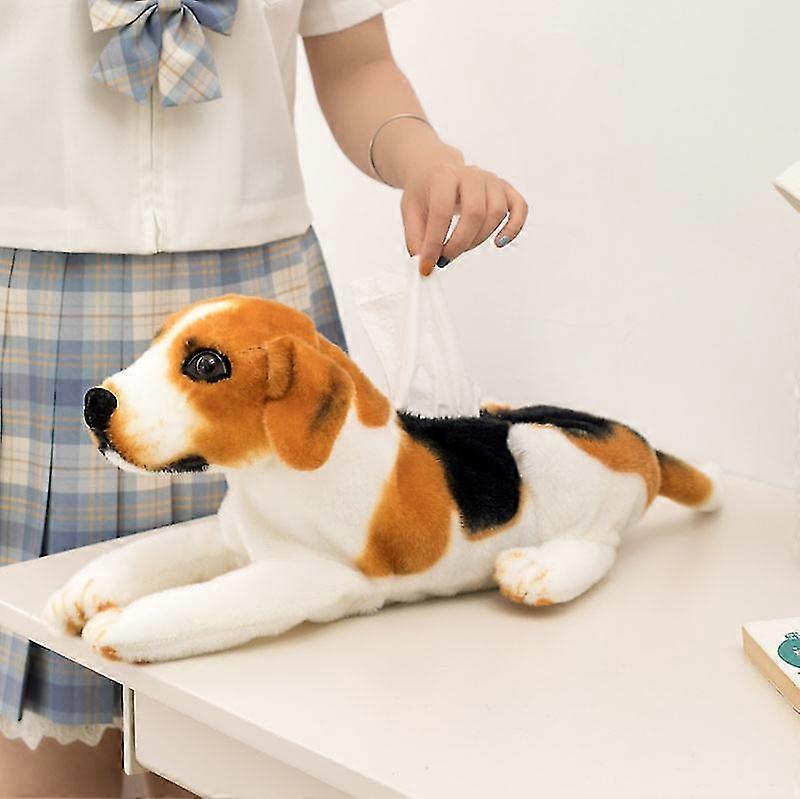 New Arrive 46cm Simulation Dog Tiger Leopard Plush Toy Tissue Box Durable Home Car Sofa Paper Holder Napkin Animals Doll