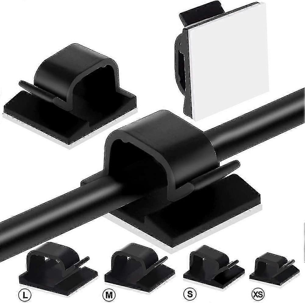 Self-adhesive Cable Clamps, 60 Pieces Self-adhesive Cable Fastening, 4 Different