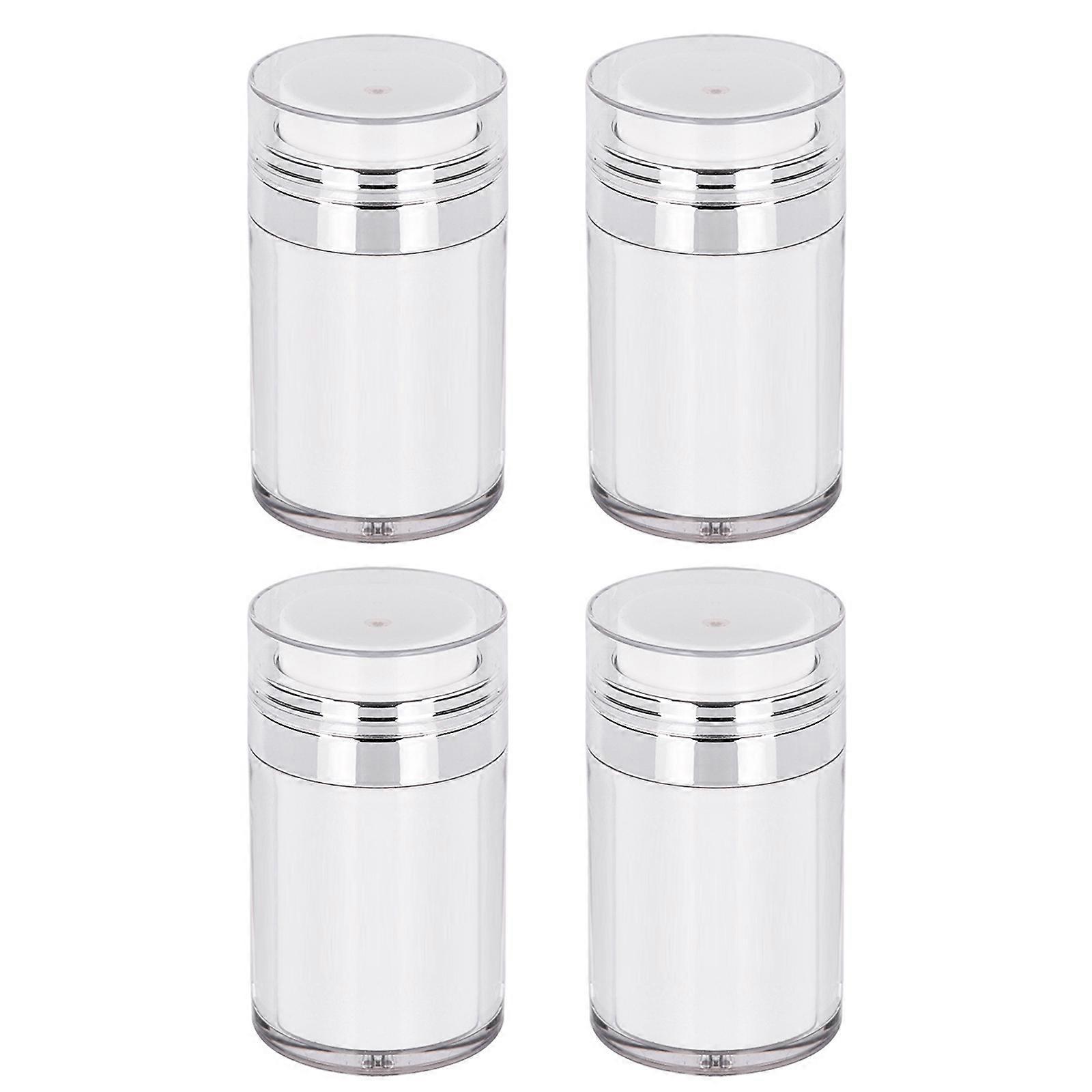 בקבוקונים מדגם ריק פחיות אקריליק לחץ צנצנת קרם ואקום בקבוק קרם מכיל, כלי יופי, 4pcs פלסטיק בסיס מיכל נייד