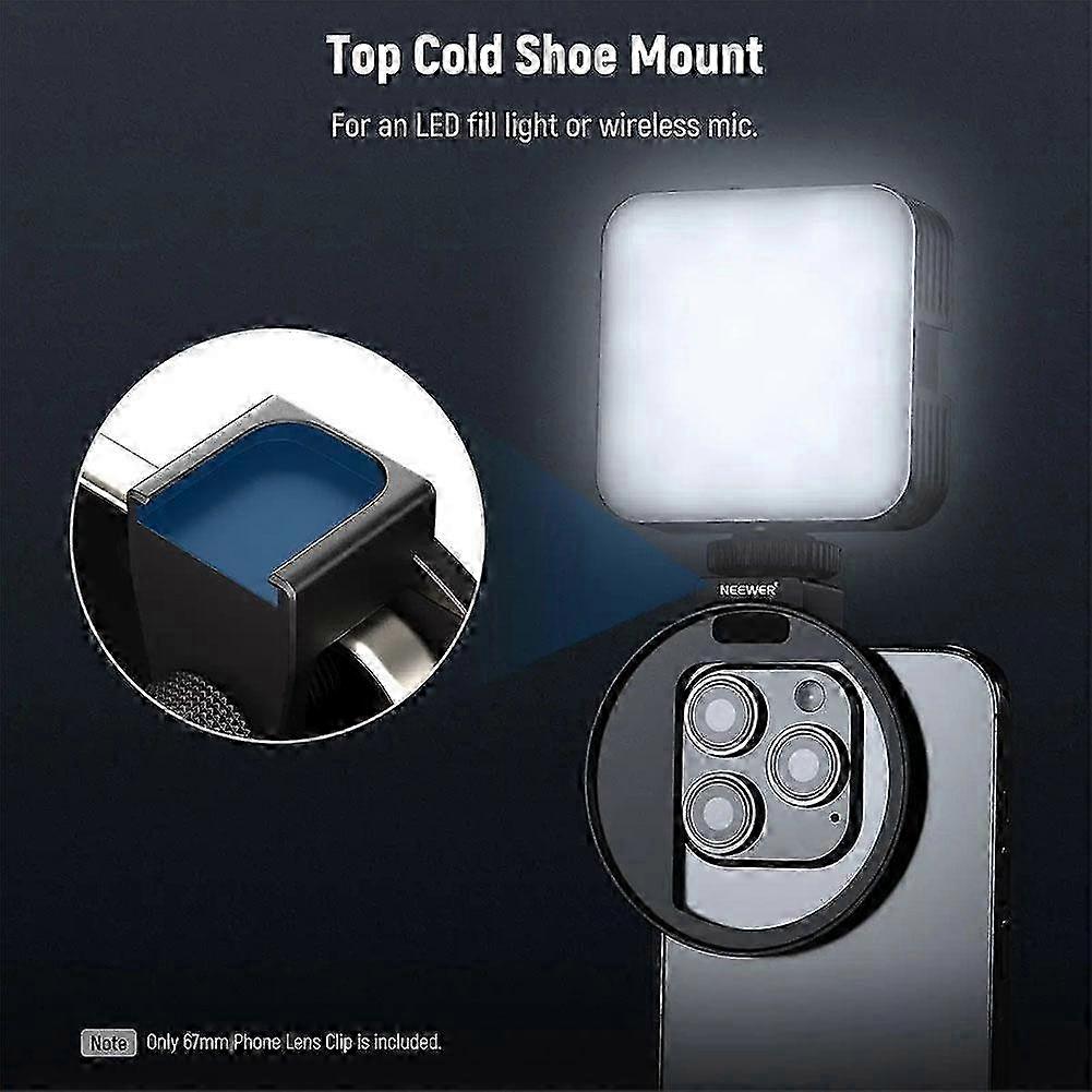 Upgraded 67mm Phone Filter Mount Threaded Lens Filter Clip with Cold Shoe Mount