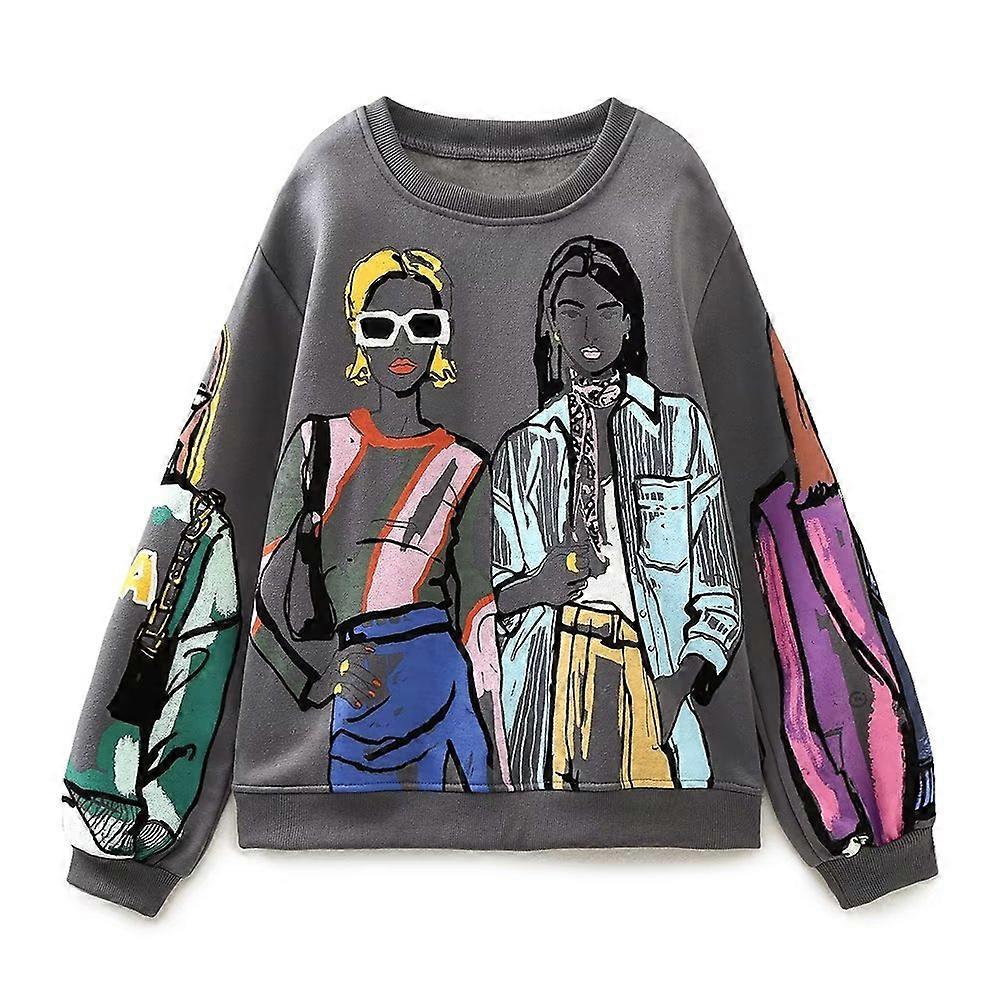 Women's Printed Sweatshirt Round Neck