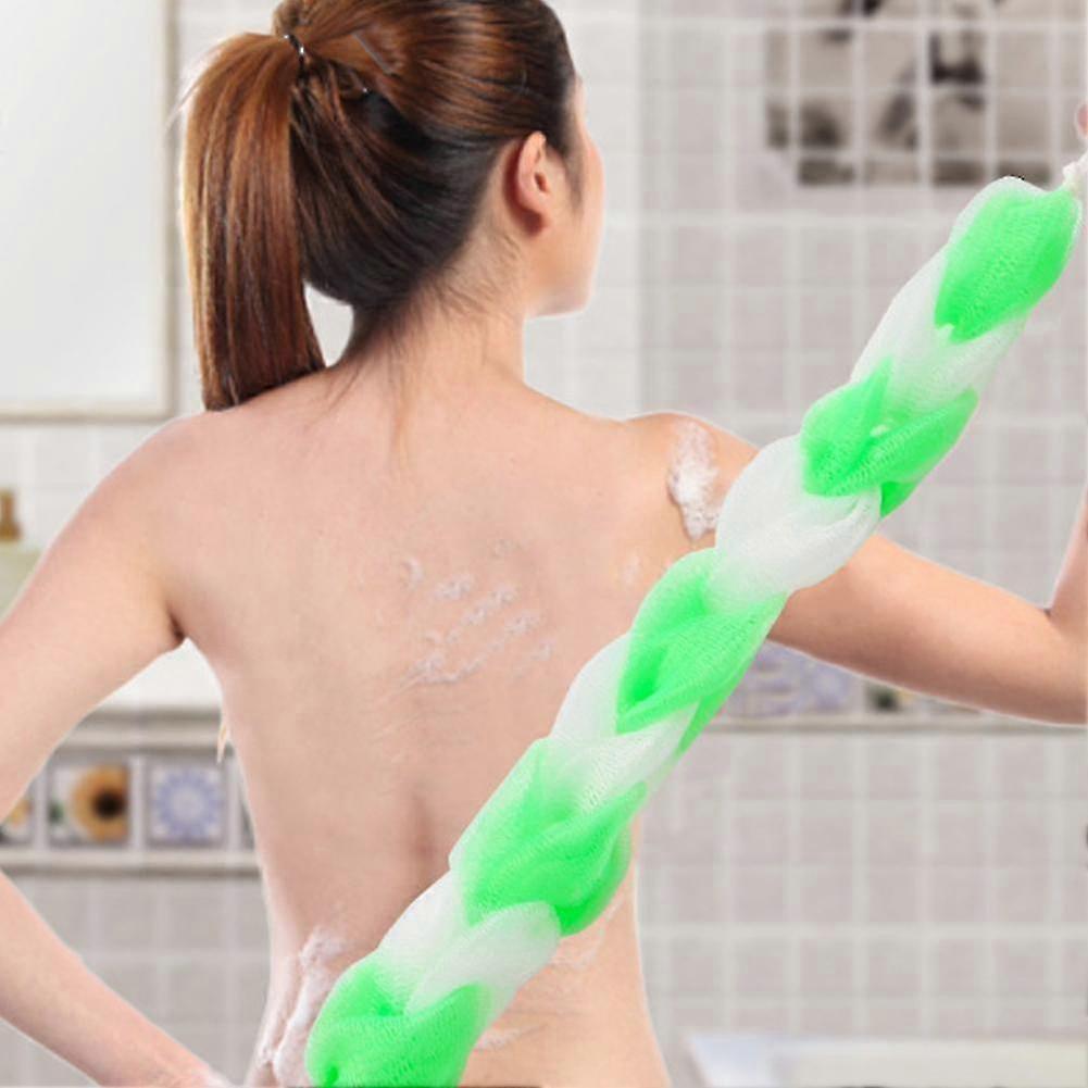 Silicone Bath Towel Rub Brush Pull Back Strip Scrubber Tools Scrub