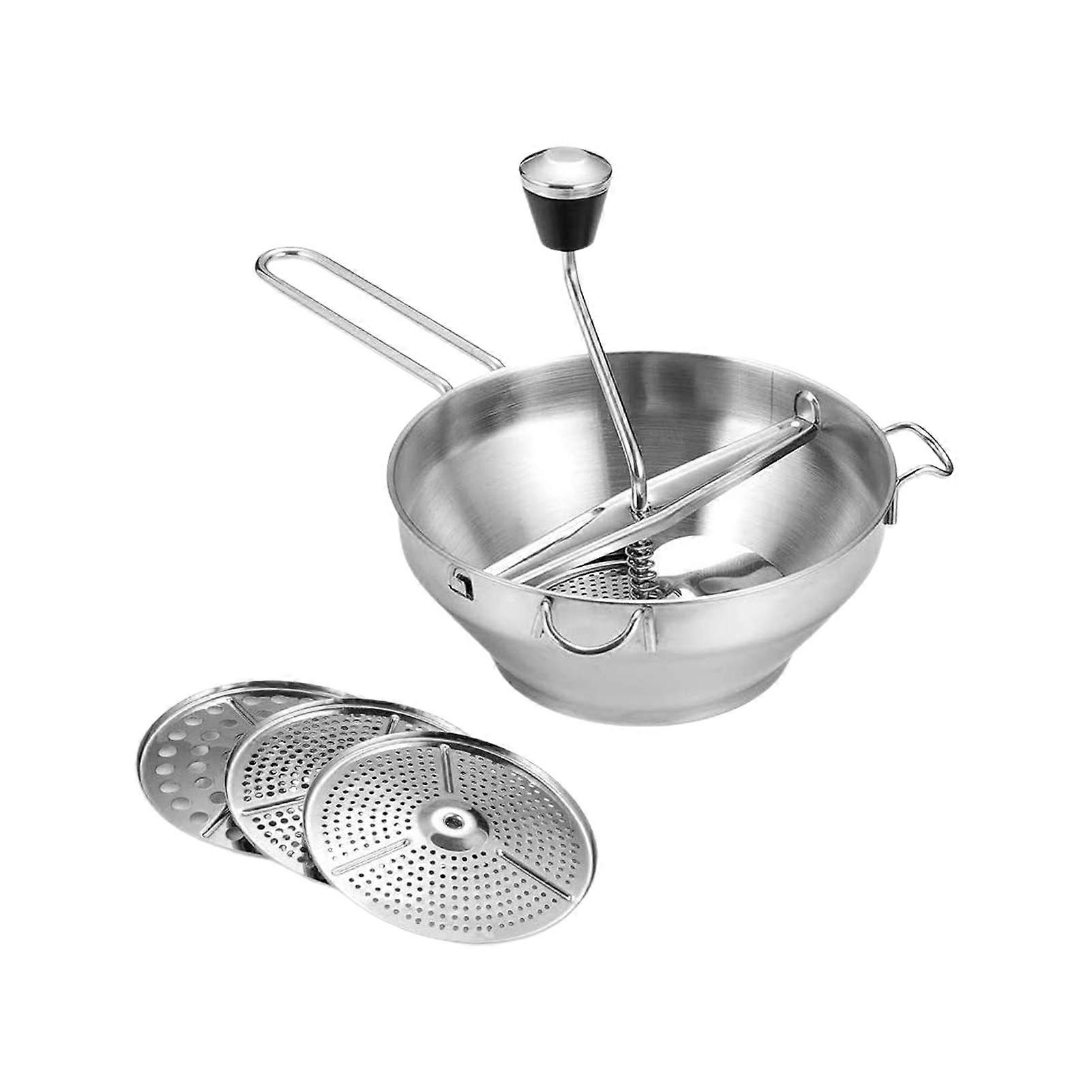 Potato Mud Mill Stable Structure 360 Degree Rotation Ergonomic Design Rotary with Long Handle Grinding Stainless Steel Labor-saving Anti-cracking Food