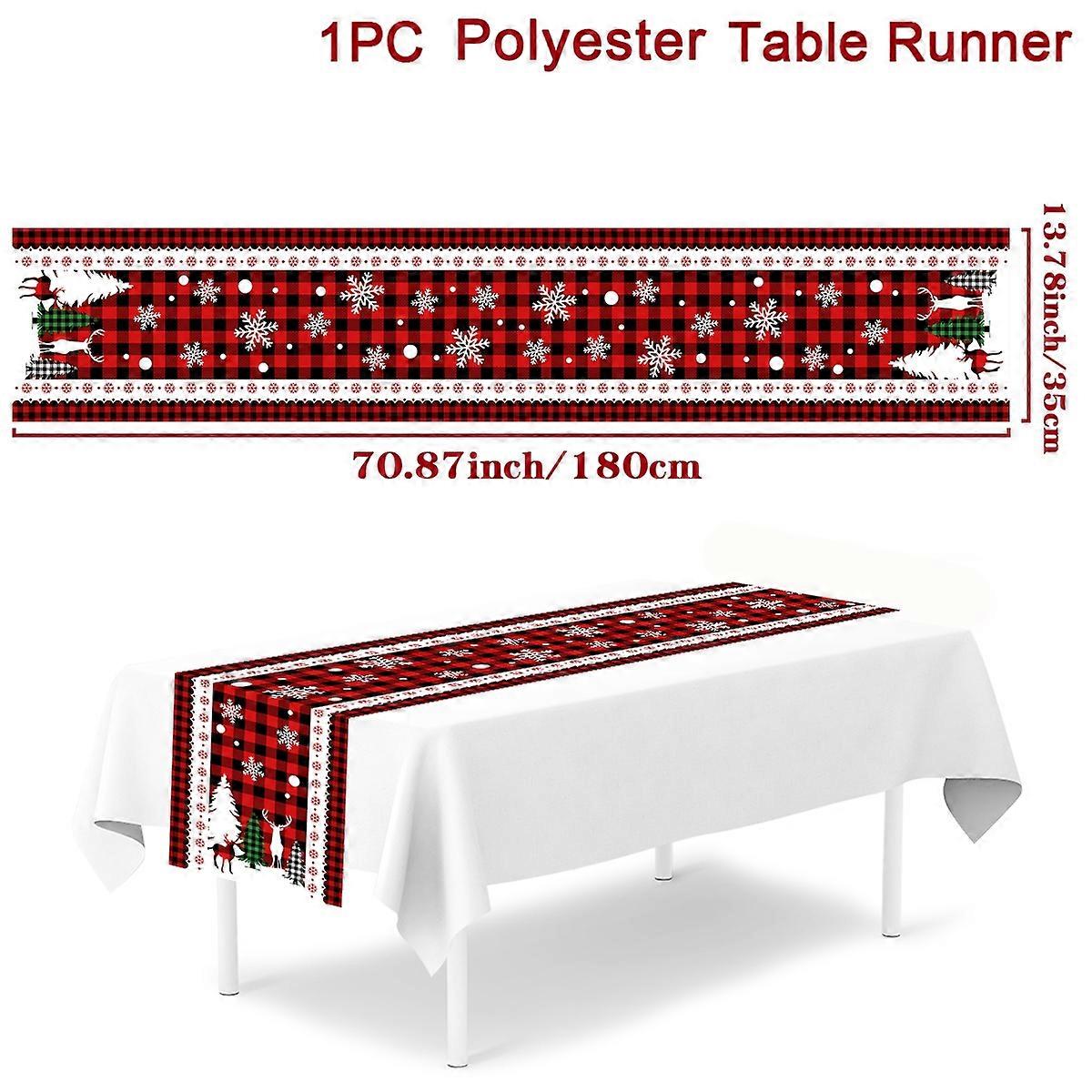 Corredor de Mesa de Neve com Flores Vermelhas de Natal Feliz Natal para Casa 2024 Presentes de Natal Toalha de Mesa Natal de Ano Novo Navidad