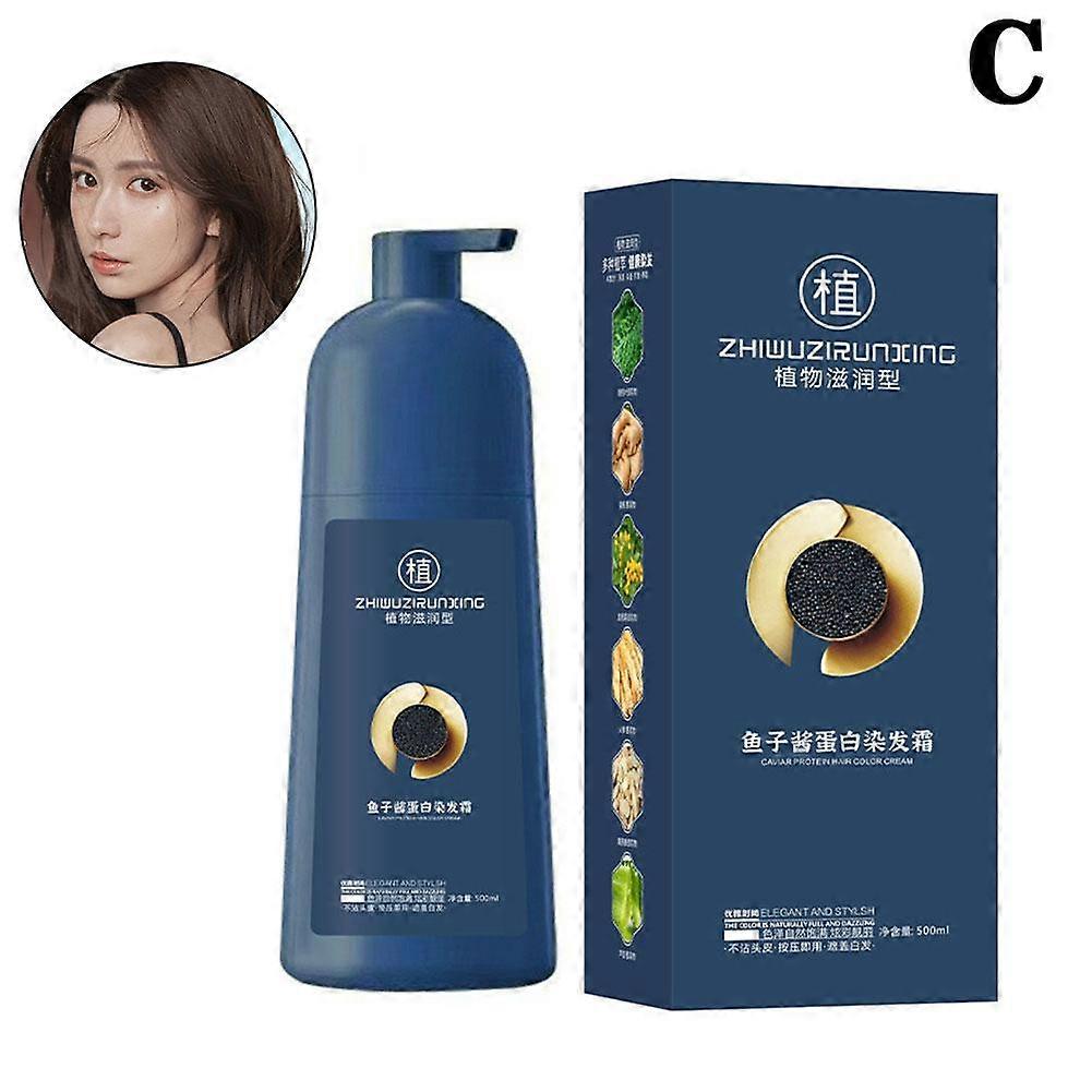 Chestnut Brown (C) $ Caviar Protein Hair Dye Cream Hair Dye Cream Cover White Plant Hair Dye Lazy Home Genuine F1001