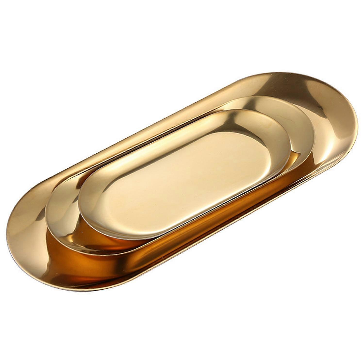 3Pcs/Set Nordic Style Oval Shape Dessert Tray Different Size Bathroom Vanity Tray Soap Dispensers