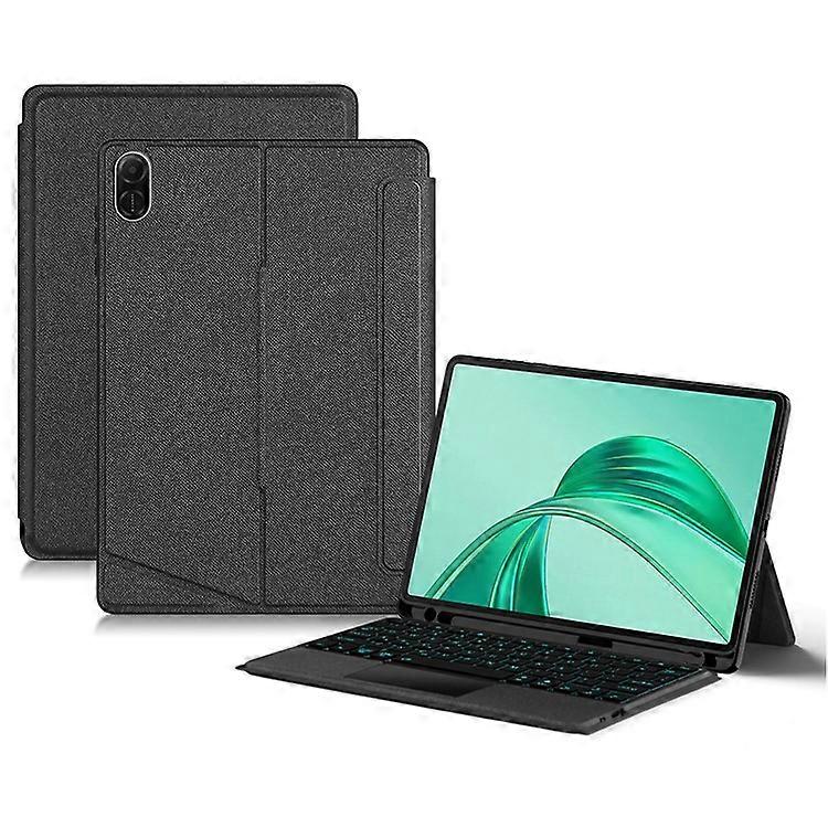 Compatible pour l’étui en cuir Honor Pad X8a + clavier Bluetooth avec trackpad rétroéclairé
