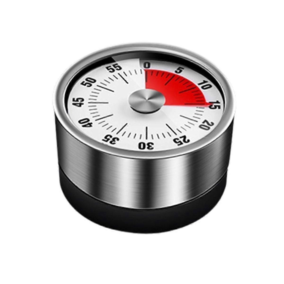 Stainless Steel Mechanical Kitchen Timer Visual Countdown Reminder Magnetic Installation Timer