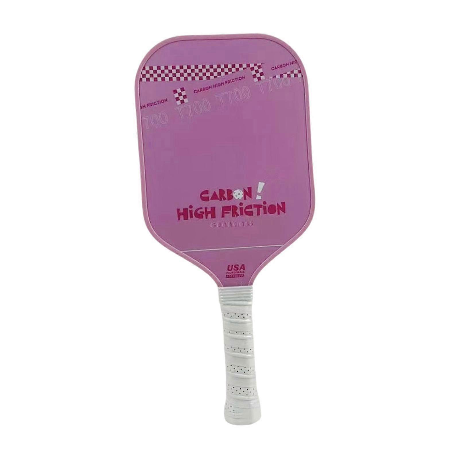 Raquette de pickleball en fibre de carbone Raquette de pickleball pour jouer à l’intérieur et à l’extérieur rose