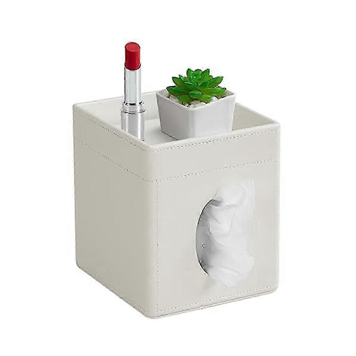 Tissue Box Cover, PU Leder Tissue Box Halter geeignet für Badezimmer Büro Schreibtisch, Tissue Halter Dekorativ O