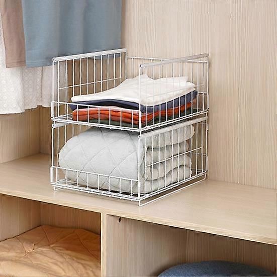 Wardrobe Storage Rack Hollow Stackable Sliding Rail Closet Cupboard ...