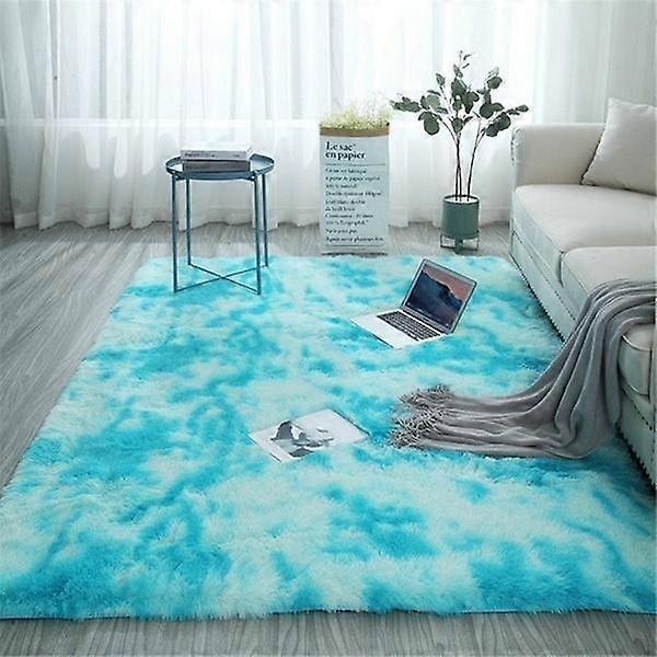 8 Colors Plush Carpet for Living Room Fluffy Rug Thick Bed Room Carpets Anti-slip Floor Gray Soft Rugs Tie Dyeing Velvet Kids Room Carpets
