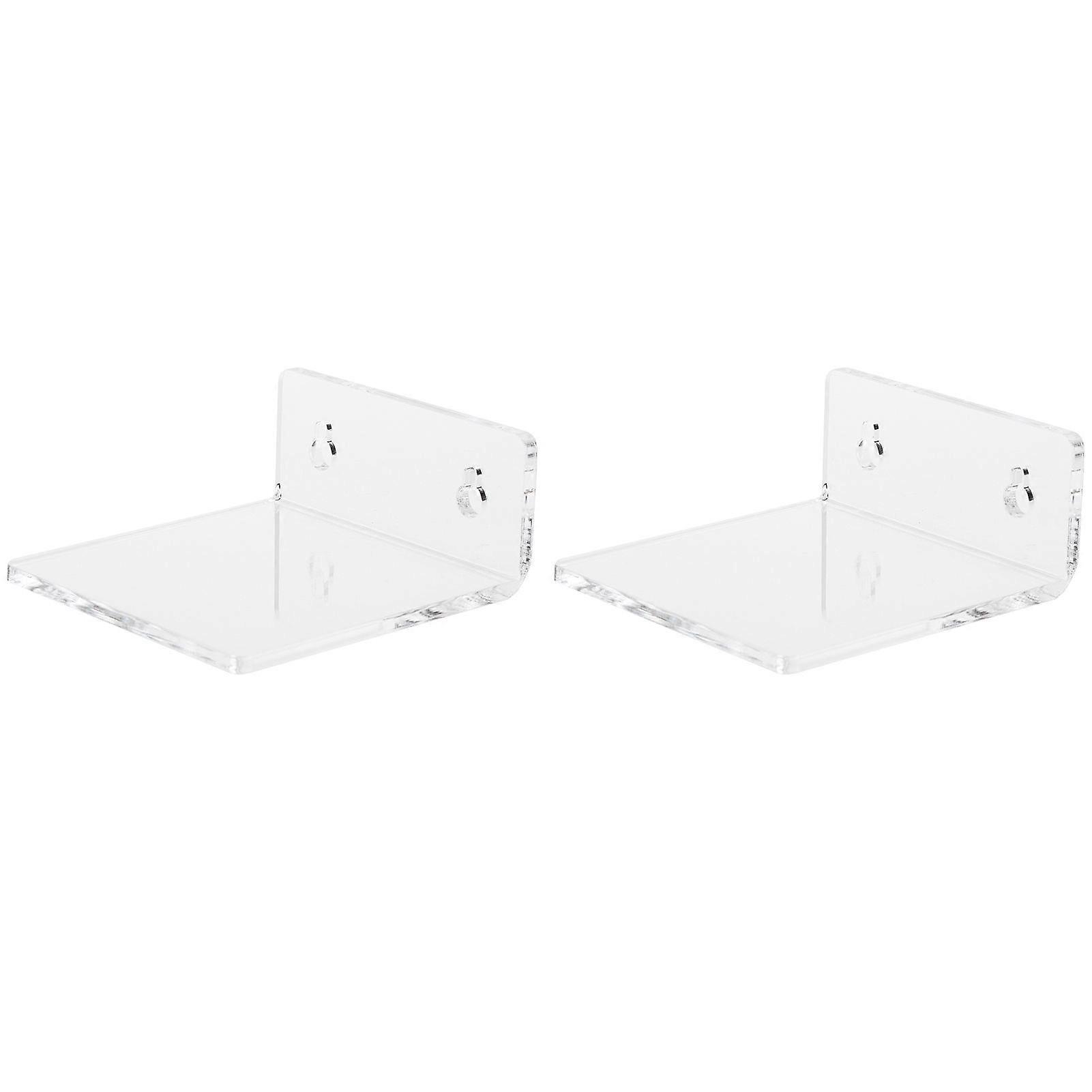 2PCS Acrylic Display Rack Wall Mounted Floating Shelf for Liquid Soap Bottle Bedroom Supplies