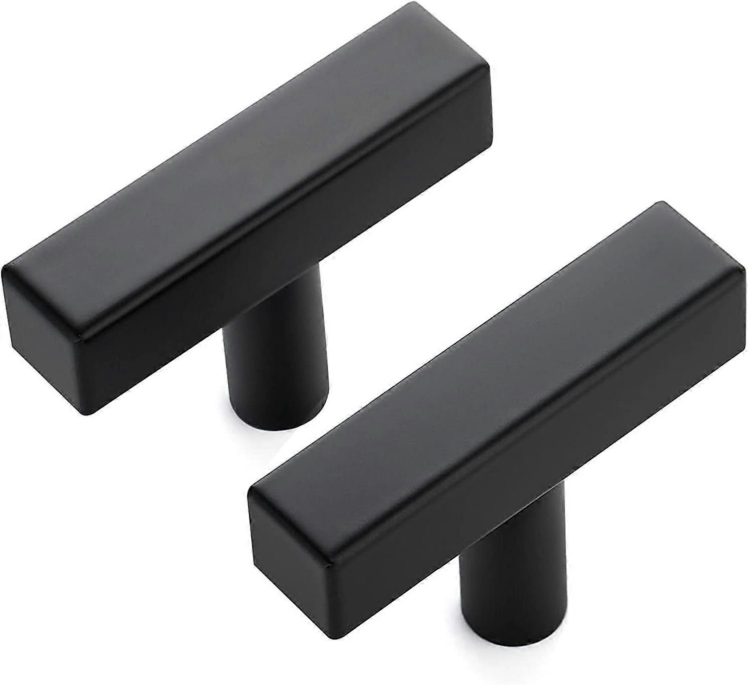 10 Pack Black Square Bar Cabinet Knobs 2 Inch Square Cabinet Pulls Matte Black Single Hole Kitchen Cabinet Handles